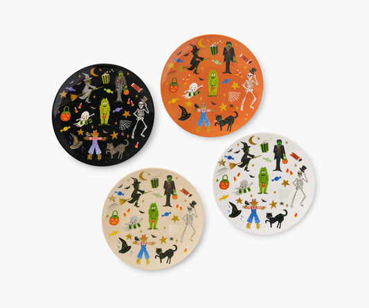 Halloween Parade Melamine Assorted Dessert Plates