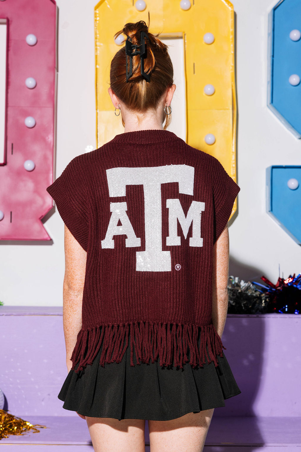 Queen of Sparkles Texas A&M Gig Em Top