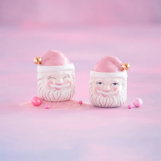 Glitterville Papa Noel in Pink Candy Jar